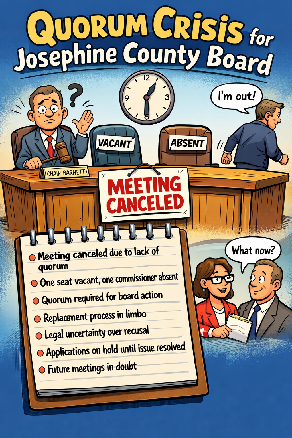 You are currently viewing County Business on Hold: Josephine County Commission Stalled by Quorum Breakdown